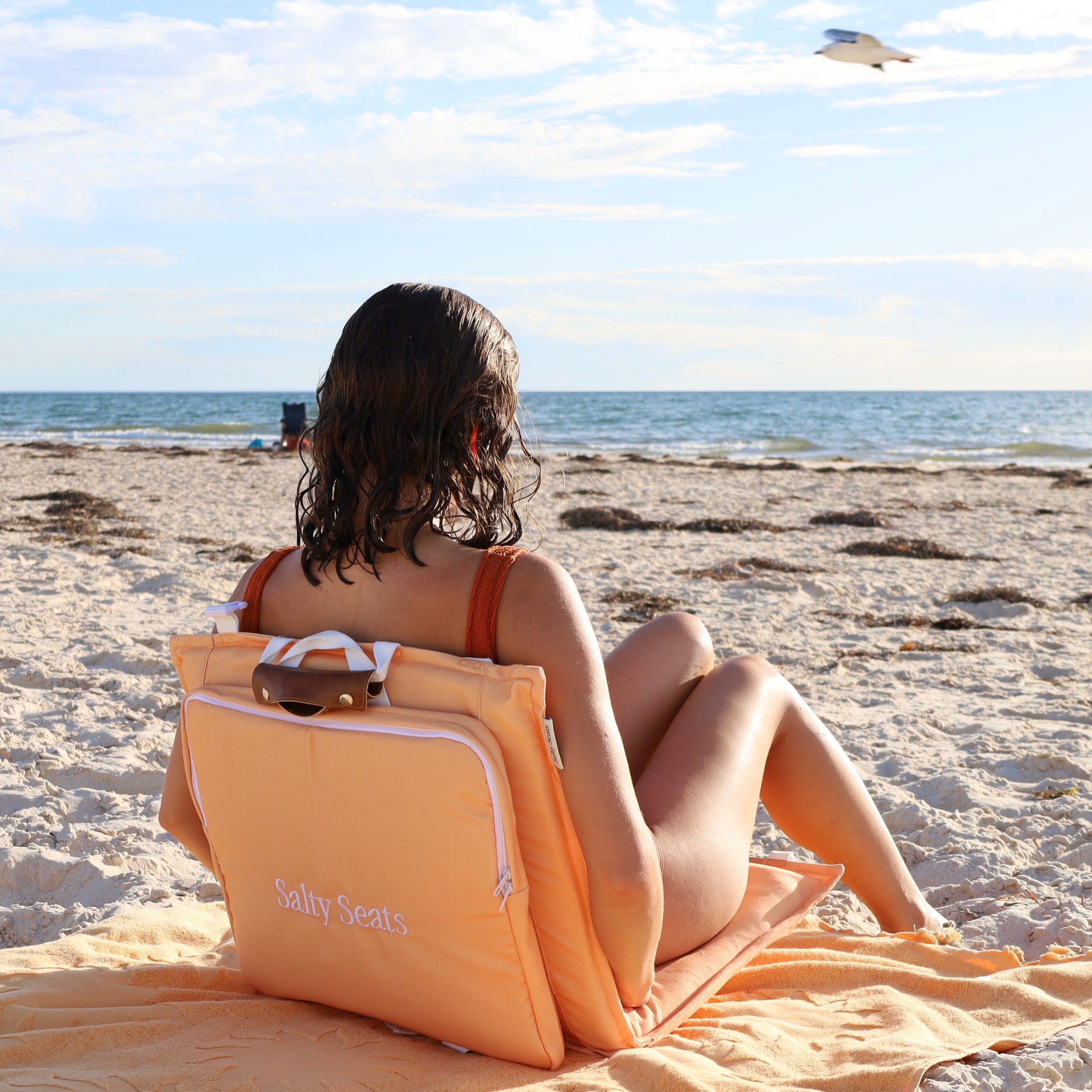 A Salty Seats setup on the sand